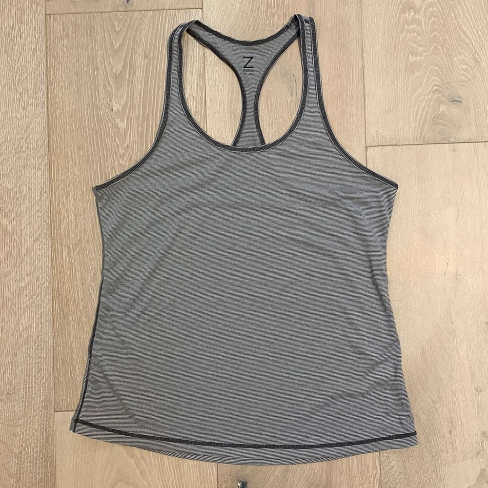 Z by Zella Striped Racerback Gray Tank Size M